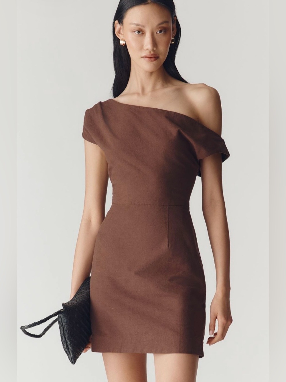 Anthropologie Twisted One-Shoulder Mini Dress NWT